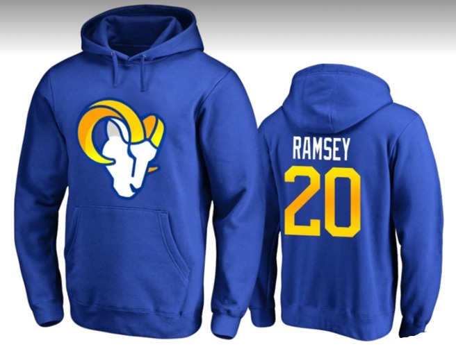 Youth Los Angeles Rams #20 Jalen Ramsey Blue Pullover Hoodie